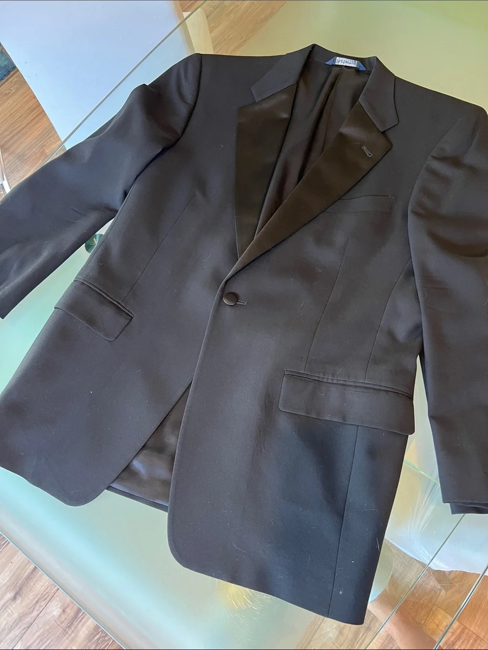 Vintage Burberry Black Satin Lapel Tuxedo Jacket